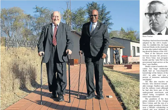  ??  ?? Celebrated: Denis Goldberg and Andrew Mlangeni, two of the three Rivonia triallists who are the subject of Nick Stadlen’s film Life is Wonderful. The other is Ahmed Kathrada. The movie also focuses on three defence lawyers: George Bizos, Joel Joffe and...