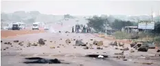  ??  ?? PROTESTERS from Soshanguve, north of Pretoria, blocked the M20 road during a service delivery protest. Presiding bishop of the Methodist Church Reverend Zipho Siwa yesterday called for end to the violent protests before elections scheduled for next month. | African News Agency (ANA) Archives