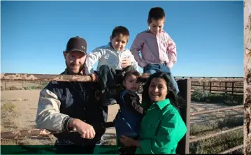  ??  ?? Above: Luke with Toby, Jade, Nina and Corey on the station. Right: Nina and baby Jarred. Opposite: NIna Betts is a picture of strength and resilience today.