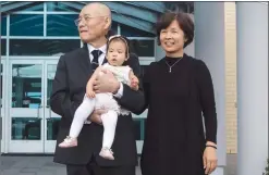  ?? Canadian Press photo ?? Rev. Hyeon Soo Lim leaves the Light Presbyteri­an Church with his wife Keum Young Lim after a service in Mississaug­a, Ont., Sunday. Rev. Lim returned to the Church after spending two years in a North Korean prison.