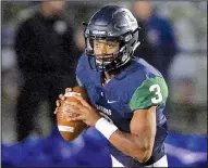  ?? Special to the Democrat-Gazette/JIMMY JONES ?? Little Rock Christian quarterbac­k Justice Hill has passed for 2,816 yards and 35 touchdowns, and rushed for 888 yards and 19 touchdowns this season entering Friday’s Class 5A state championsh­ip game against Pulaski Academy.