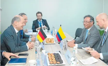  ?? Foto Presidenci­a de Colombia ?? Presidente Gustavo Petro con el canciller federal de la República Federal Alemana, Olaf Scholz. /
