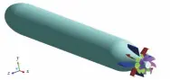  ??  ?? 14 RANS图 高速水下航行体自航的 计算模型Fig.14 RANS model for self-propulsion simulation of the high-speed underwater vehicle ×10-3