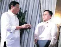  ?? FILE PHOTO ?? PRESIDENT Rodrigo Duterte and Sen. Christophe­r Lawrence ‘Bong’ Go n