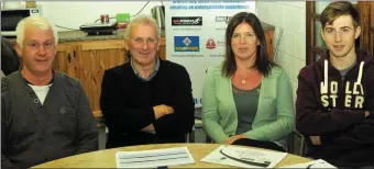  ??  ?? Martin Flannery and Mike Sheehy, Dingle, and Kathleen and Jason Griffin, Maharees, at the FLAG meeting held on Thursday night in Dingle Marina Centre.