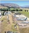  ?? COMPOSITE PHOTO: PAUL BRENNAN ?? A composite picture of how Wanaka’s National Transport and Toy Museum might look with passenger aircraft restored and put on display.