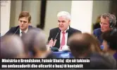  ??  ?? Ministria e Brendshme, Fatmir Xhafaj dje në takimin me ambasadorë­t dhe oficerët e huaj të kontaktit