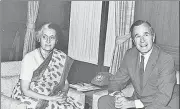  ?? HT ARCHIVES ?? ▪ George HW Bush, who was then the vice president of the US, with former PM Indira Gandhi during a visit to India in 1984.