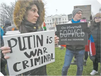  ?? ?? Las consignas en contra del presidente ruso se han visto en varias ciudades del mundo.
