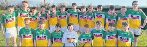  ?? ?? Bride Rovers U15 hurlers who played Fermoy and Kilara Og in the last two weeks.