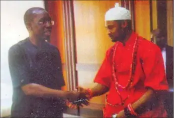  ??  ?? Obi Agbogidi Nduka with the Delta state Governor. Senator Dr. Ifeanyi Okowa