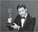  ?? AFP / Getty Images ?? Bill Hader celebrates his win for lead actor in a comedy series.