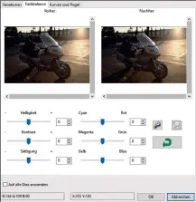  ??  ?? Farbbalanc­e
Helligkeit, Kontrast, Sättigung und Farben lassen sich im Farb‍ balance‍Menü individuel­l einstellen.