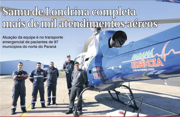  ??  ?? Equipe aeromédica do Samu: serviço essencial quando o atendiment­o ao paciente depende de tempo