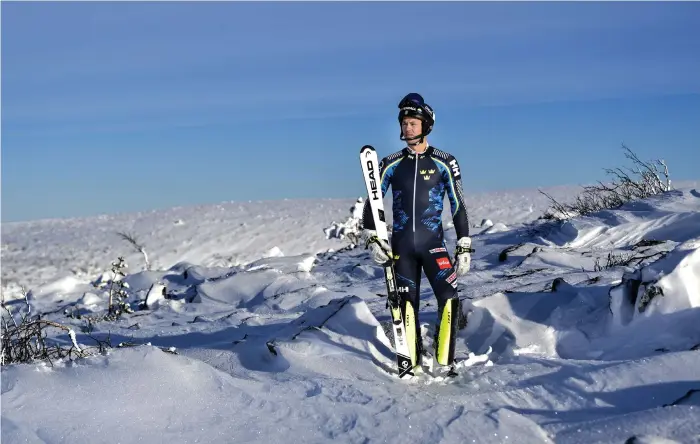  ?? Bild: Pontus Lundahl ?? André Myhrer i Björnrike inför VM i Åre i vintras.