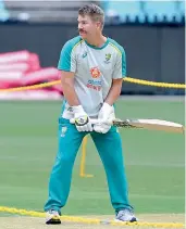  ?? AFP ?? Australia’s David Warner bats during a training session at the Sydney Cricket Ground on Wednesday. —