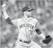  ??  ?? Astros starter Collin McHugh made his season debut Saturday night at Baltimore. The righthande­r allowed four runs on as many hits in 42⁄3 innings.