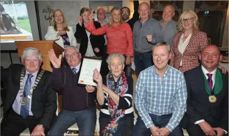  ??  ?? Small town Category Award Slane Tidy Towns and Committee Members who received the Award - Mark Casey, John Finnegan, Ivan Hevey, Dave Byrne, Ray Buckley, Timmy O Brien, Sylvia Wogan and Teresa Healy