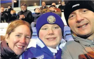  ??  ?? Trevor Stokes penned the poem ‘Two Cities’ as a tribute to the tragic events at the Manchester Arena. He is pictured here with his late wife Sharon and their son Harry, 16.