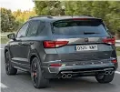  ??  ?? Rear view of Cupra Ateca. Because we’ll be enjoying the exhaust pipes.