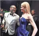  ?? MATT PETIT/A.M.P.A.S. ?? Jordan Peele and Nicole Kidman backstage.