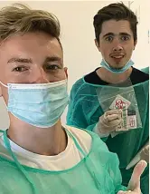  ??  ?? Test fiasco... Rhys James, 23, and Will Castle, 22, two of the Britons stuck in quarantine