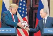  ?? AFP PHOTO ?? US President Donald Trump and Russian President Vladimir Putin during a press conference in Helsinki on Monday.