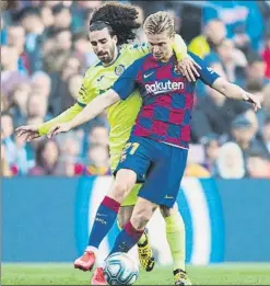  ?? FOTO: PERE PUNTÍ ?? De Jong fue titular en el triunfo en casa ante el Getafe