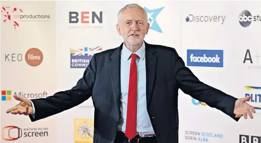  ??  ?? Jeremy Corbyn after delivering the Alternativ­e Mactaggart lecture at the Edinburgh TV Festival yesterday, in which he suggested a series of changes to the way the British media is run