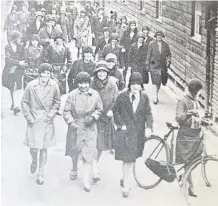  ??  ?? Workers leaving Roberts Brothers’ Glevum Works