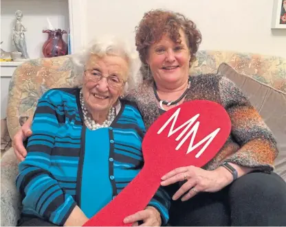  ??  ?? May Paton, 95, with her Meal Maker partner Lyndsay Clark, who enjoy Sunday dinners together.