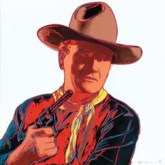  ??  ?? Andy Warhol (1928-1987), John Wayne (from Cowboys and Indians), 1986, screenprin­t. Courtesy of Jack and Valerie Guenther. © 2017 The Andy Warhol Foundation for the Visual Arts, Inc. Licensed by Artists Rights Society (ARS), New York.