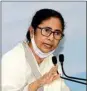  ?? MPOST ?? Mamata Banerjee during a meeting on Covid situation, via video conferenci­ng, in Kolkata, on Wednesday