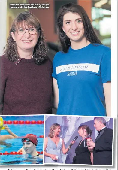  ??  ?? Bethany Firth with mum Lindsey, who got her cancer all-clear just before Christmas
Bethany (above) after winning gold in Rio, and (above right) Pete and Lindsey Firth receive on behalf of Bethany (below) her Belfast Telegraph Sports Award from host Claire McCollum