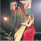  ??  ?? Harpist Alis Huws.