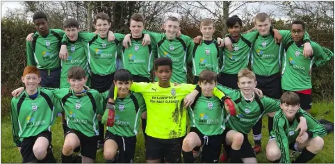  ??  ?? The Enniscorth­y Town squad prior to Saturday’s draw in Ballywilli­am.