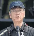  ??  ?? MAKING A CASE TO STOP THE BASE: Okinawa governor Takeshi Onaga.