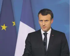  ?? AFP ?? French President Emmanuel Macron says the EU is not willing to discuss trade deals with the US with a ‘gun pointed at our head’