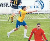  ??  ?? Crucial goal: Central’s Emiliano Tade celebrates his goal.