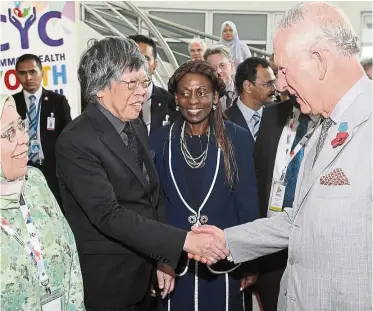  ??  ?? Founder and president of Limkokwing University Tan Sri Lim Kok Wing meeting with Prince Charles during the royal’s visit to Malaysia in 2017.