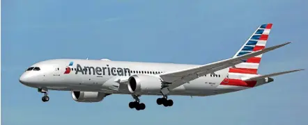  ?? PHOTO: 123RF ?? Last month, American Airlines made its inaugural flight from Los Angeles to Auckland.