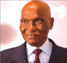  ??  ?? Former Senegalese President Abdoulaye Wade