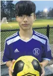  ?? TIMES COLONIST ?? Ichio Kawabata headed in the winning goal for Reynolds on Tuesday.