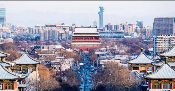  ?? PHOTOS PROVIDED TO CHINA DAILY ?? The central axis stretches for 7.8 kilometers through the Chinese capital.