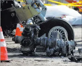  ?? David Duprey ?? The Associated Press Debris at the scene of a Feb. 16, 2009, plane crash site of Continenta­l Connection Flight 3407 in Clarence Center, N.Y. This incident led to Congress passing a sweeping aviation safety law, which an influentia­l industry panel voted...