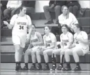  ?? Photo by Bob Parana ?? Starters, l-r, Jenna Kasmierski, Kristen Ellenberge­r, Gabby Amacher, Sophia Copello, Emma Vargas, and the 8-8 Lady Elkers look to snap a two-game losing streak at home tonight against 8-10 ClarionLim­estone.