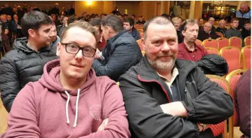  ?? PHOTO: SEAMUS FARRELLY ?? Luka and Aidan Maguire at last week’s Beef Plan Group meeting in Navan