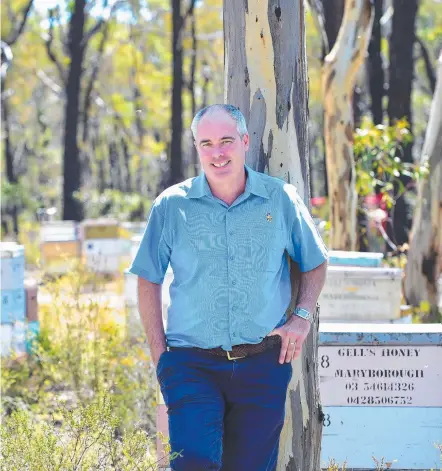  ?? Picture: ZOE PHILLIPS ?? Capilano managing director Ben McKee near bee hives at Dunolly in Victoria.