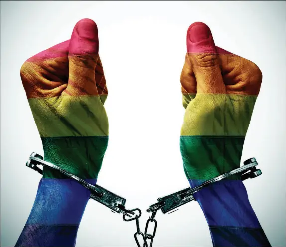 ?? SHUTTERSTO­CK FILE PHOTO ?? Lesbian, gay and bisexual people are incarcerat­ed at three times the rate of heterosexu­al people, according to the nonprofit Prison Policy Initiative.