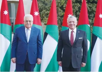  ?? (Jordanian Royal Palace/Reuters) ?? A CAVALCADE of high-ranking Israeli officials have made pilgrimage­s to King Abdullah II of Jordan, while he chose only to visit Mahmoud Abbas in Ramallah, at least publicly.